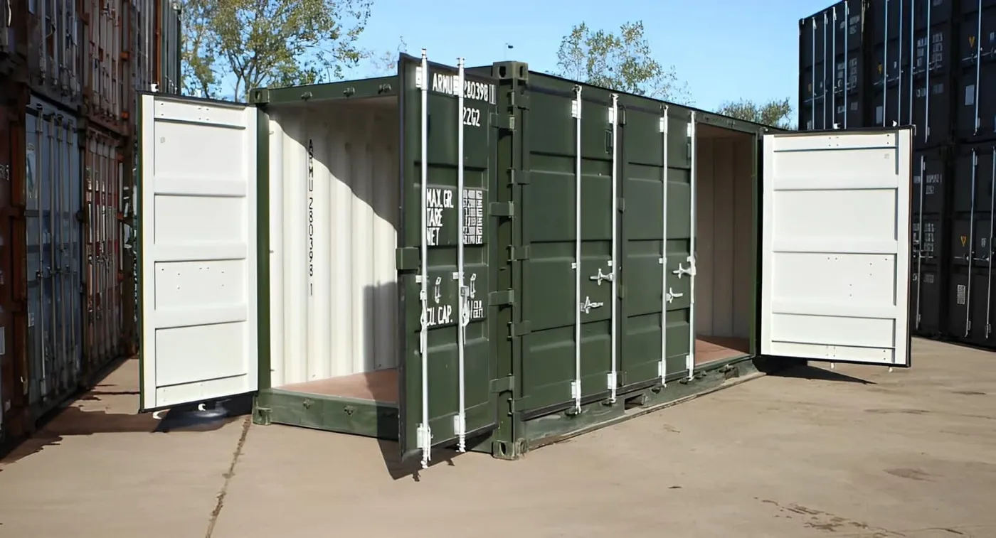 Used 20ft Open Side Shipping Container – Full Side Access Steel Storage Unit