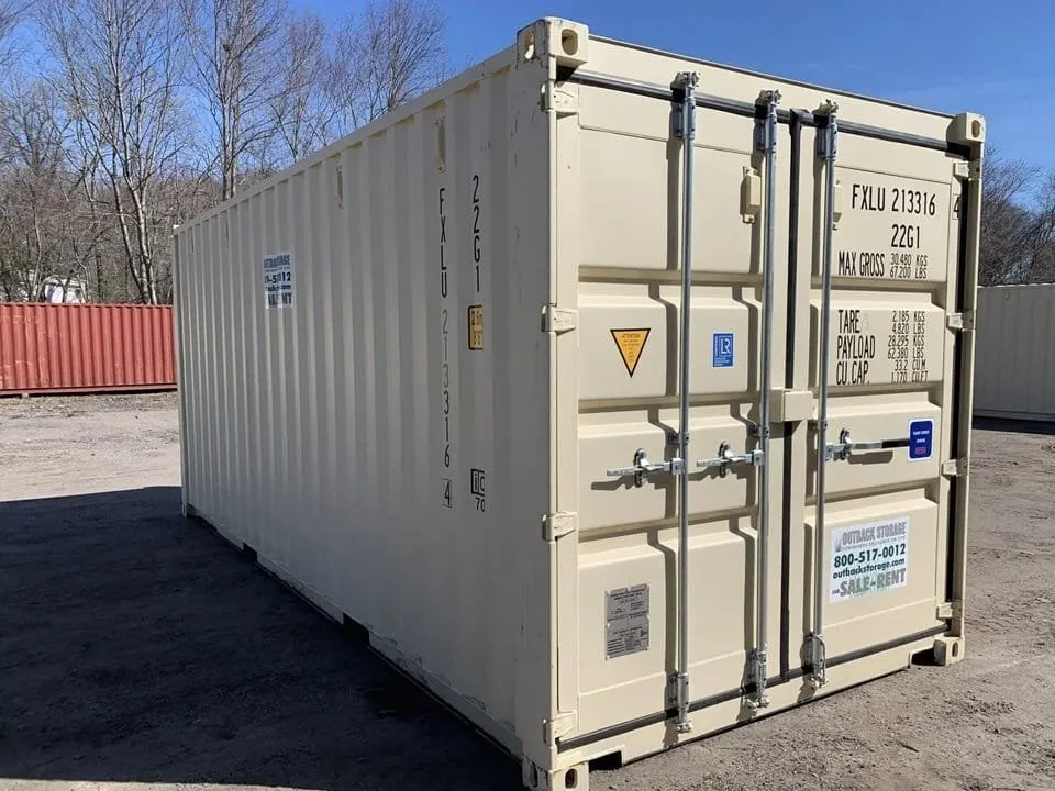 20′ x 8′ x 8.5′ Tall– New Shipping/Storage Container – Wind and Watertight – Beige